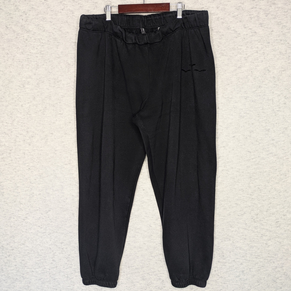 Lazypants Women's Sz XXL Pull-On Cotton Fleece Jogger Pants Black